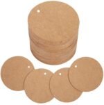 Blank Hangtags Kraft Card Round 2.5 inches 100pcs Packet - Image 4