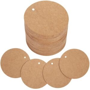 Blank Hangtags Kraft Card Round 2.5 inches 100pcs Packet