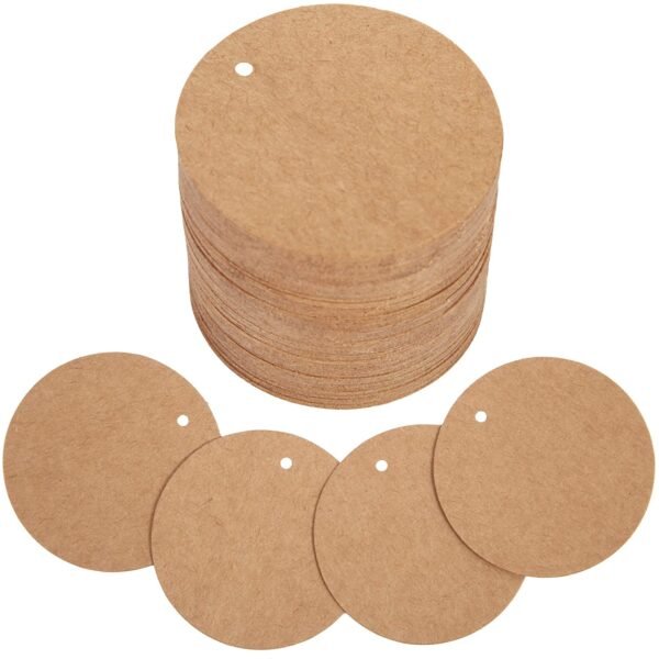 Blank Hangtags Kraft Card Round 2.5 inches 100pcs - Image 4