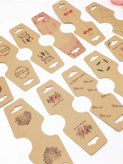 Necklace Jewelry Display Cards 300GSM Kraft