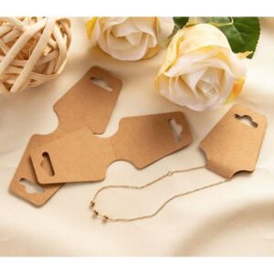 Necklace Display Cards and Necklace Jewelry Display, Kraft Color, 3.5×1.5 Inches (1) Necklace bracelet Display Cards for Jewelry Display, Kraft Color 100 PC Pack