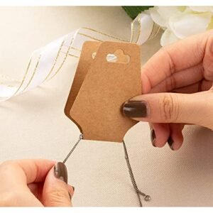 Necklace Display Cards and Necklace Jewelry Display, Kraft Color, 3.5×1.5 Inches (2) Necklace bracelet Display Cards for Jewelry Display, Kraft Color 100 PC Pack