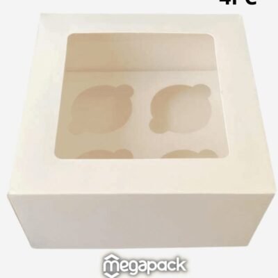 Cupcake Box White 04 Holes