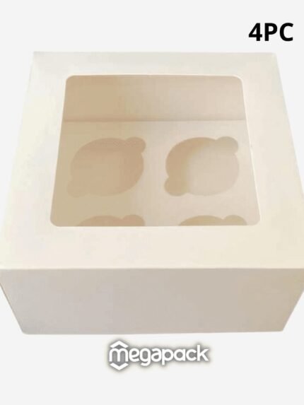 Cupcake Box White 04 Holes