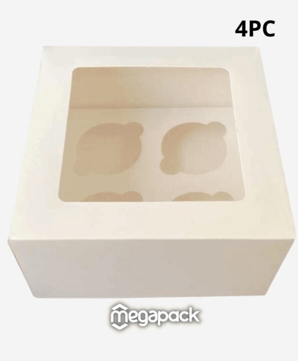 Cupcake Box White 04 Holes