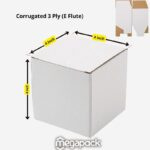 White Corrugated Boxes Packaging 4" LX4 WX4 H, Small Moving Boxs Square Kraft Mailing Boxs Mailers for Shipping and Small Items,Gift Boxes