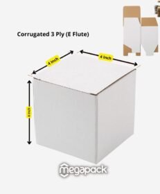 White Corrugated Boxes Packaging 4" LX4 WX4 H, Small Moving Boxs Square Kraft Mailing Boxs Mailers for Shipping and Small Items,Gift Boxes
