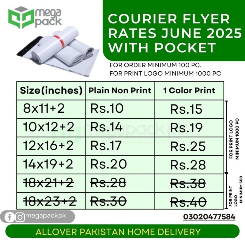 Courier Flyer Bags For Parcel Packing With Pocket (Poly)