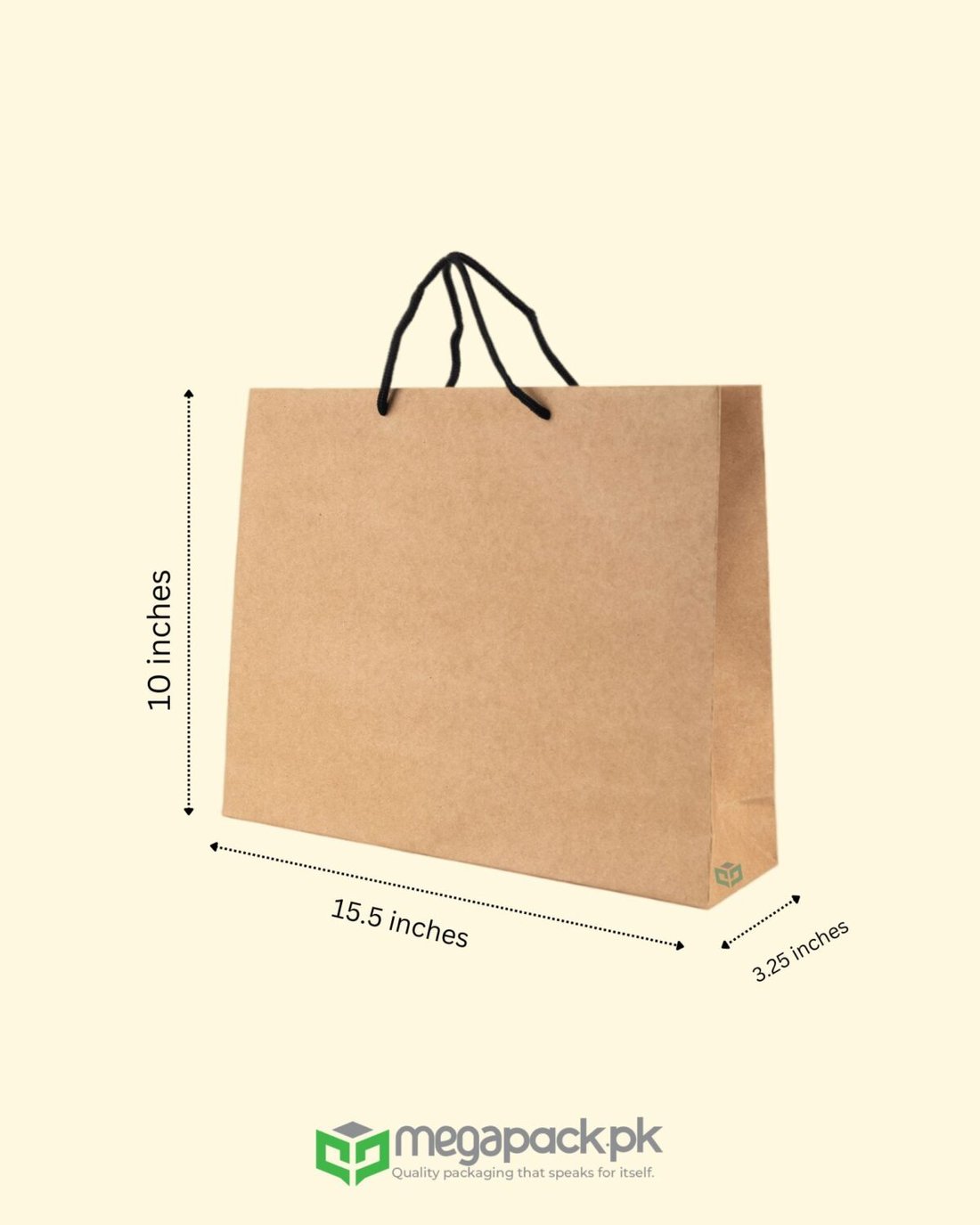 BAG SIZE 15.5x10x3.25 kraft bag