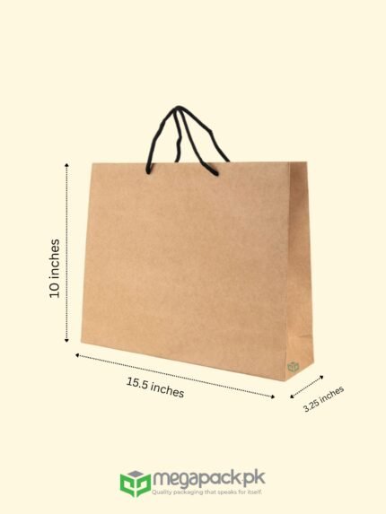 Kraft Bag Large 15.5x10x3.25 inches Wholesale Pakistan