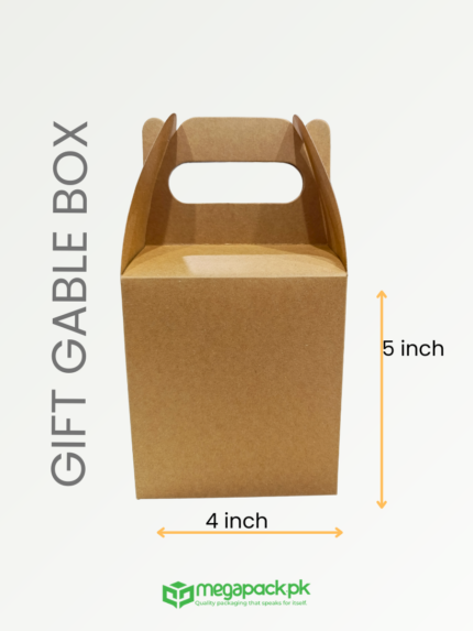 gable boxes 4x3.75x5,gift boxes with handles Pakistan,eco friendly gift boxes Pakistan,kraft gable gift boxes with handles