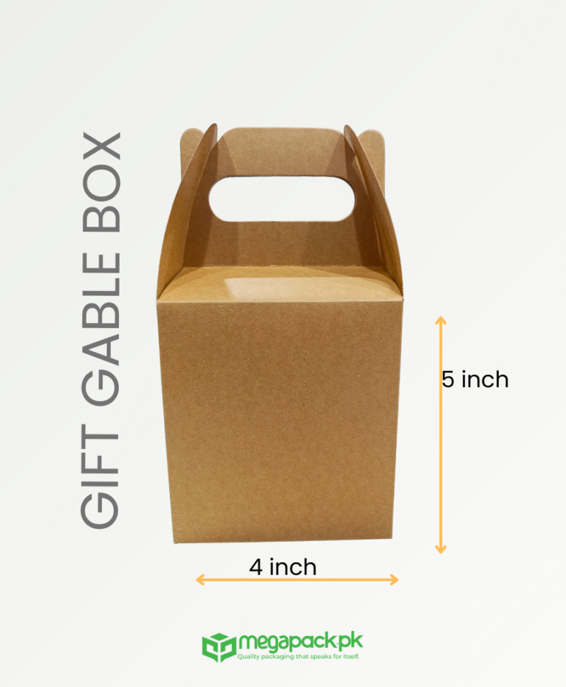 auto draft Kraft Gable Gift Boxes with Handles 4x3.75x5 Inches