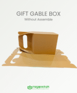 Kraft Gable Gift Boxes with Handles 4x3.75x5 Inches - Image 3