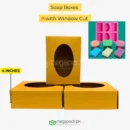 open soap box for molds showing interior space 3.5x2.5x1.25 inches fits standard soap bars