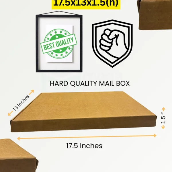 MegaPack Hard Quality 17.5x13x1.5 Brown Mailer Box Best for A3 Frame, Acrylic, Resin