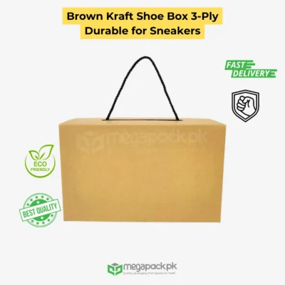 Brown Kraft Shoe Box 3-Ply Durable for Sneakers