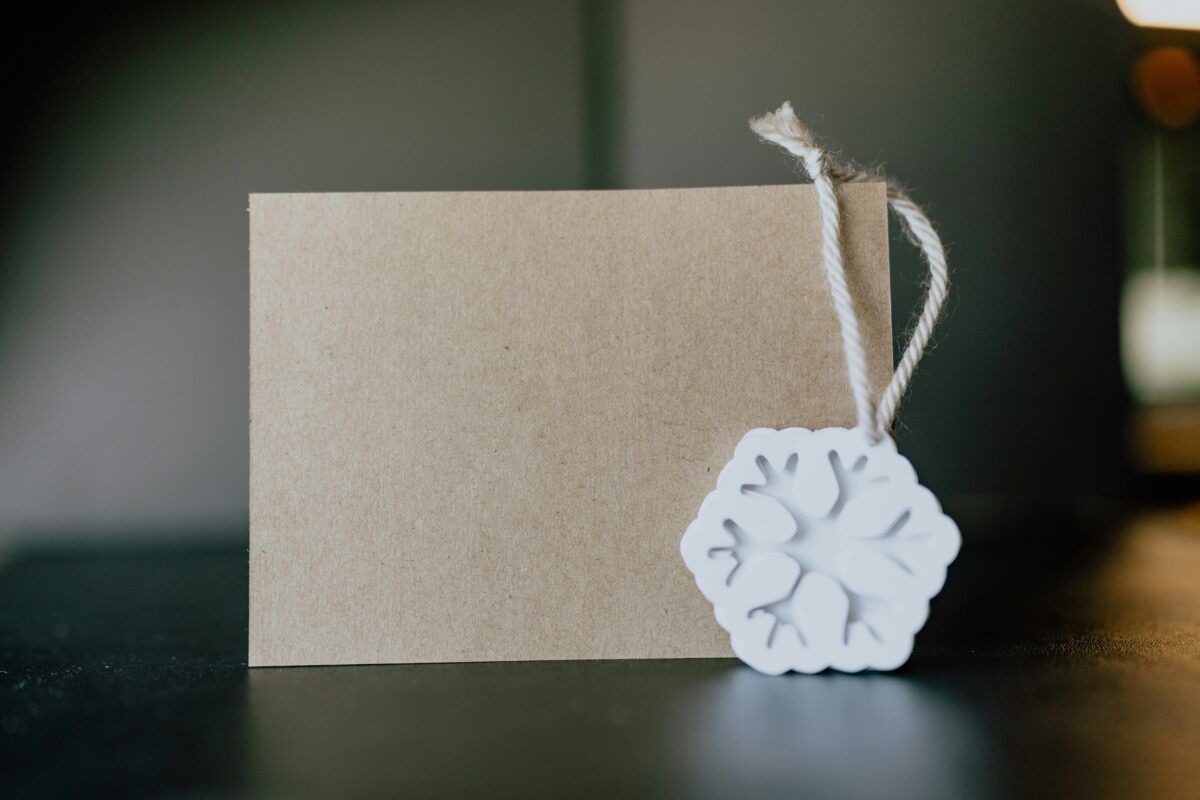 Jewelry packaging and display cards on kraft paper