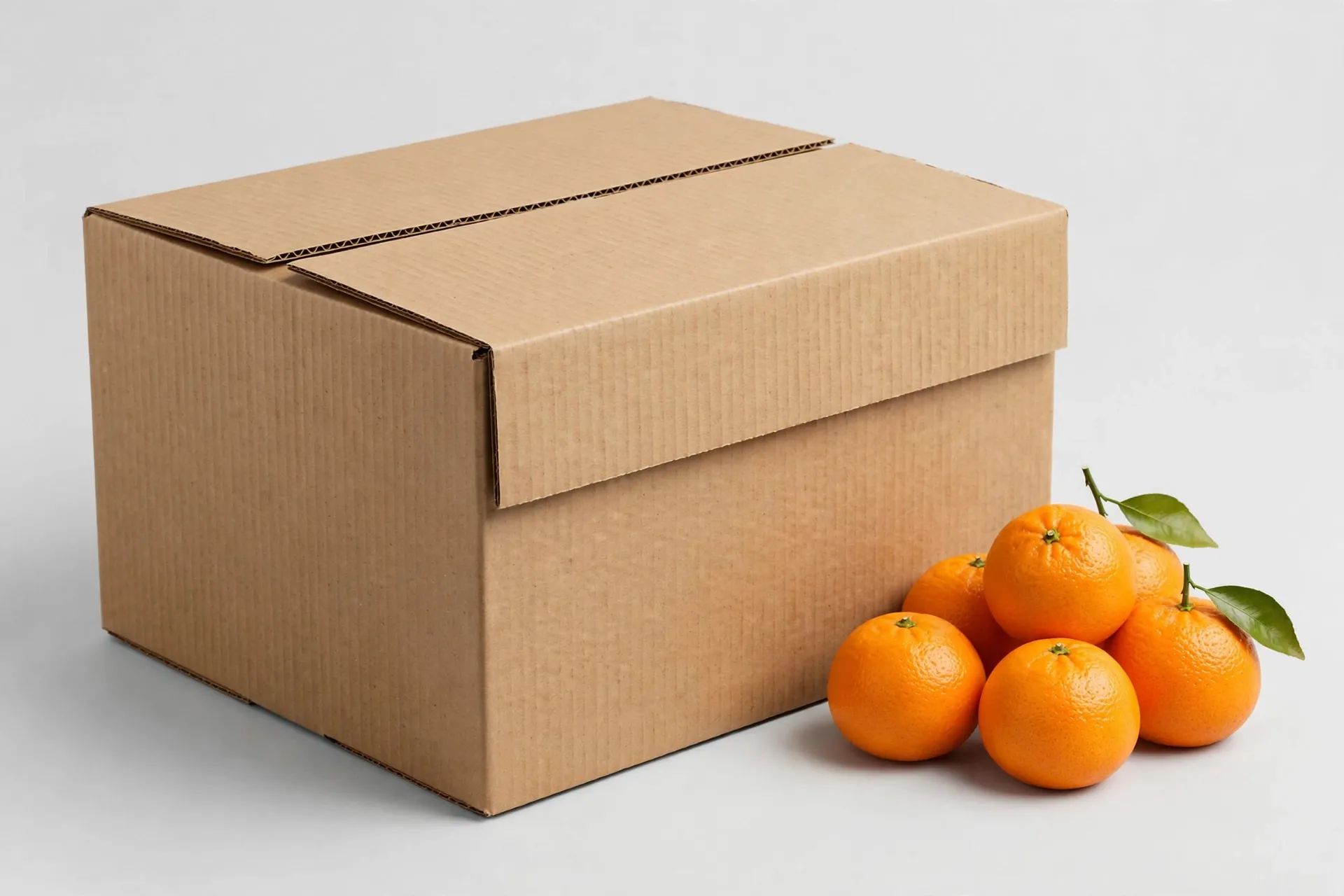 kinnow box pakistan 5 ply corrugated kinnow export box 10 kg size on plain background