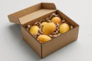 5 ply corrugated mango export box 5 kg size on plain background