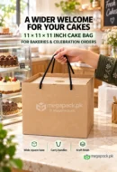 2 Pound Kraft Brown Cake Bag 11x11x11 Inches - custom packaging by MegaPack Pakistan