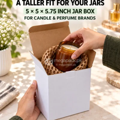 5x5x5.75 Inch Corrugated Box for Candles, Perfumes & Jars - custom packaging by MegaPack Pakistan