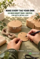 Blank Hangtags Kraft Card Round 2.5 Inches 100pcs Packet - custom packaging by MegaPack Pakistan