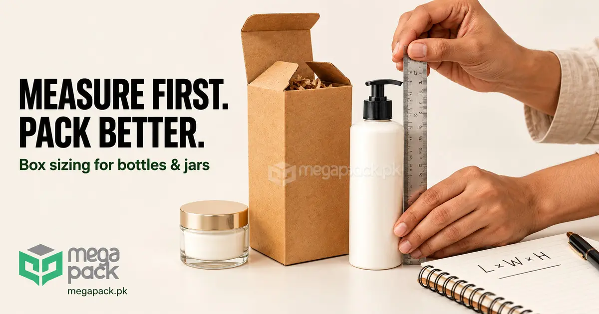 How to measure box size for cosmetics bottles and jars for safe packaging