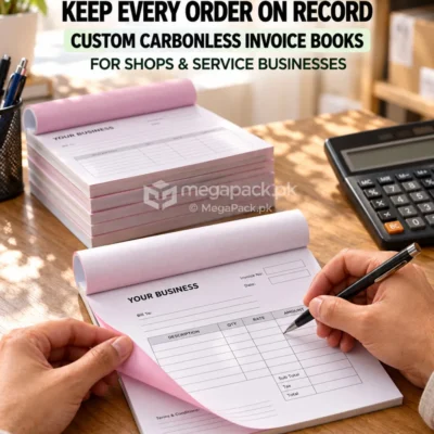 Carbonless Invoice Book, Bill Book Custom Printing - custom packaging by MegaPack Pakistan