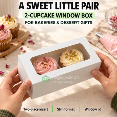 Cupcake Box 2pc - custom packaging by MegaPack Pakistan
