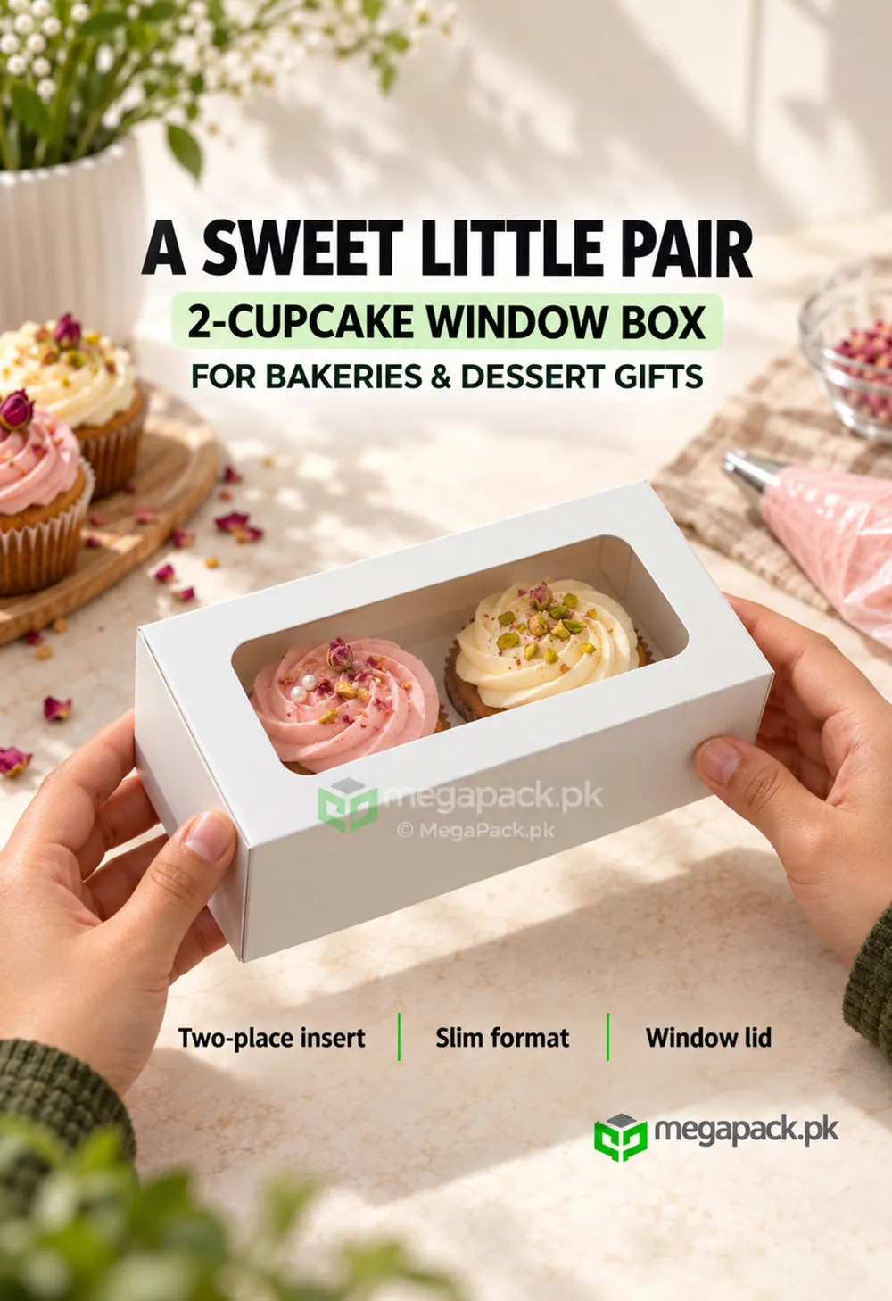 megapack cupcake box 2pc ugc Cupcake Box 2pc - custom packaging by MegaPack Pakistan