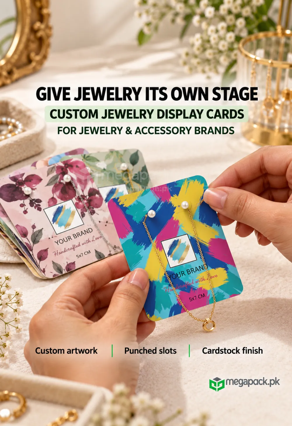megapack custom jewelry display cards ugc Custom Jewelry Display Cards Pakistan - custom packaging by MegaPack Pakistan