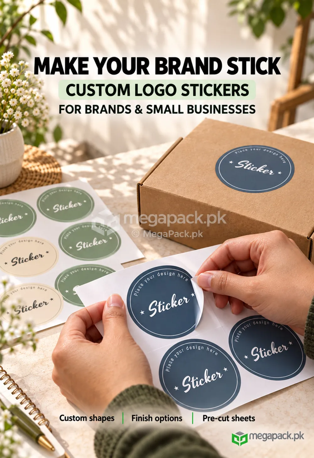 megapack custom stickers printing ugc Custom Stickers Pakistan Logo Stickers Printing - custom packaging by MegaPack Pakistan