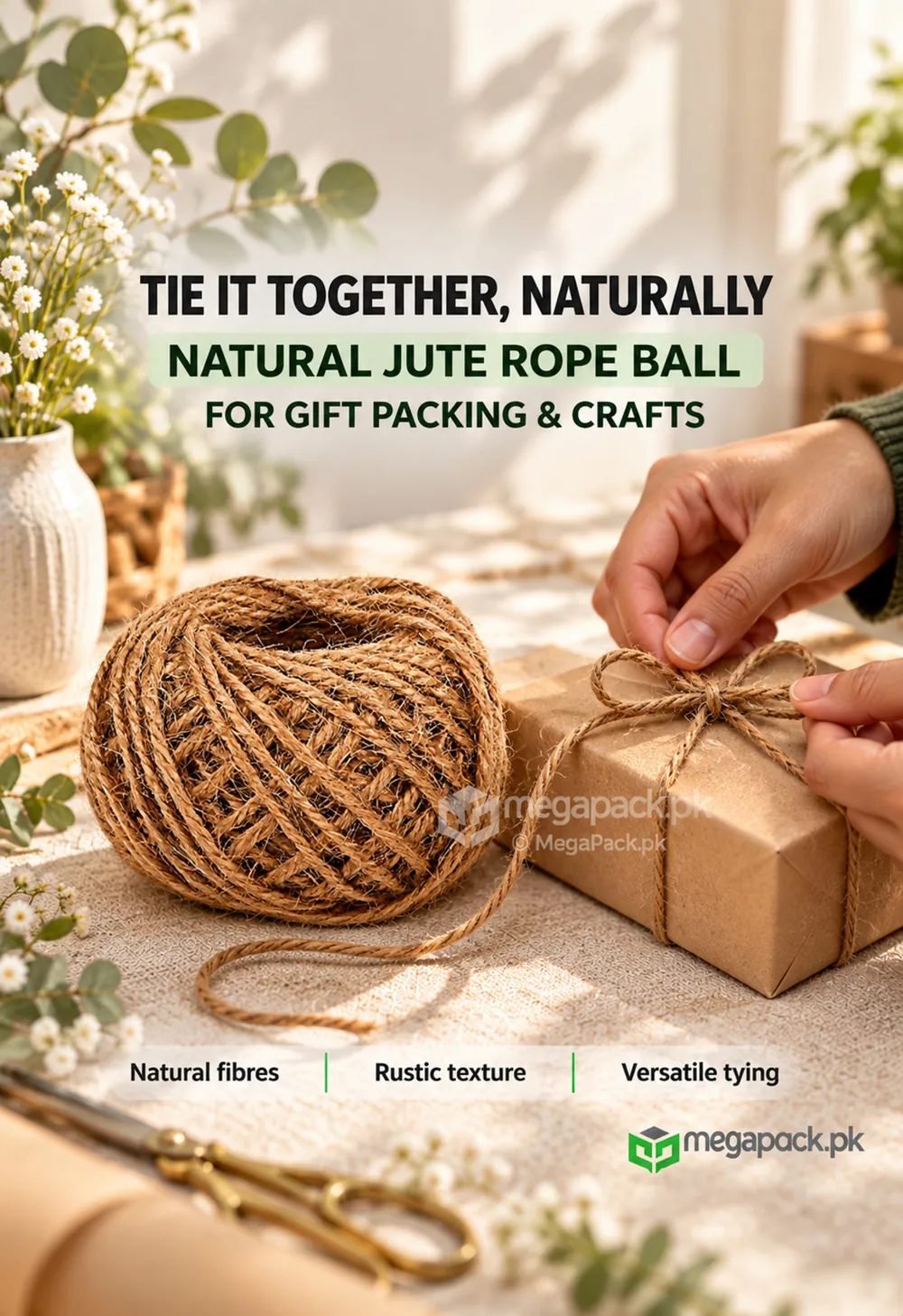 megapack jute rope ball for packing ugc Jute Rope Ball For Packing, Craft Creativity - custom packaging by MegaPack Pakistan