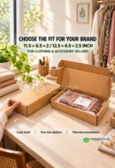 Kraft 3-Ply Mailer Shipping Box 11.5x6.5x2 or 12.5x6.5x2.5 Inches - custom packaging by MegaPack Pakistan
