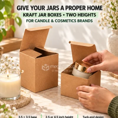 Kraft Display Boxes for Candles & Cosmetic Jars - custom packaging by MegaPack Pakistan