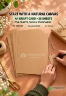 Kraft Card Sheet A4 Size 25pcs Pack - custom packaging by MegaPack Pakistan