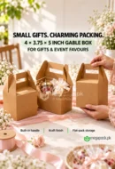 Kraft Gable Gift Boxes with Handles 4x3.75x5 Inches - custom packaging by MegaPack Pakistan