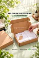 Brown Mailer Box 9x9x2 Inches for Apparel & Gift Sets - custom packaging by MegaPack Pakistan