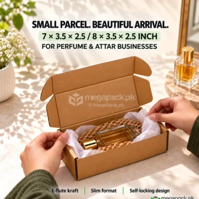 Mailer Box Shipping Box 7x3.5x2.5 or 8x3.5x2.5 - custom packaging by MegaPack Pakistan