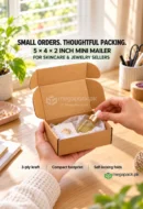 5x4x2 Mini Kraft Shipping Box for Skincare & Jewelry - custom packaging by MegaPack Pakistan