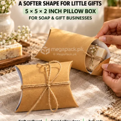 Soap Box Pillow Style Box 5x5x2 Inches - custom packaging by MegaPack Pakistan