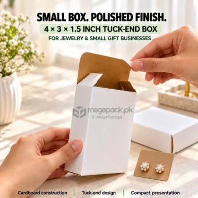 Straight Tuck End Box 4x3x1.5 Inches Cardboard Kraft - custom packaging by MegaPack Pakistan