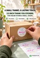 Thank You For Support Small Business Stickers 2.5 Round 100PCS - custom packaging by MegaPack Pakistan