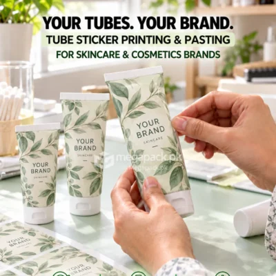 Tube Sticker Printing & Pasting Pakistan - custom packaging by MegaPack Pakistan